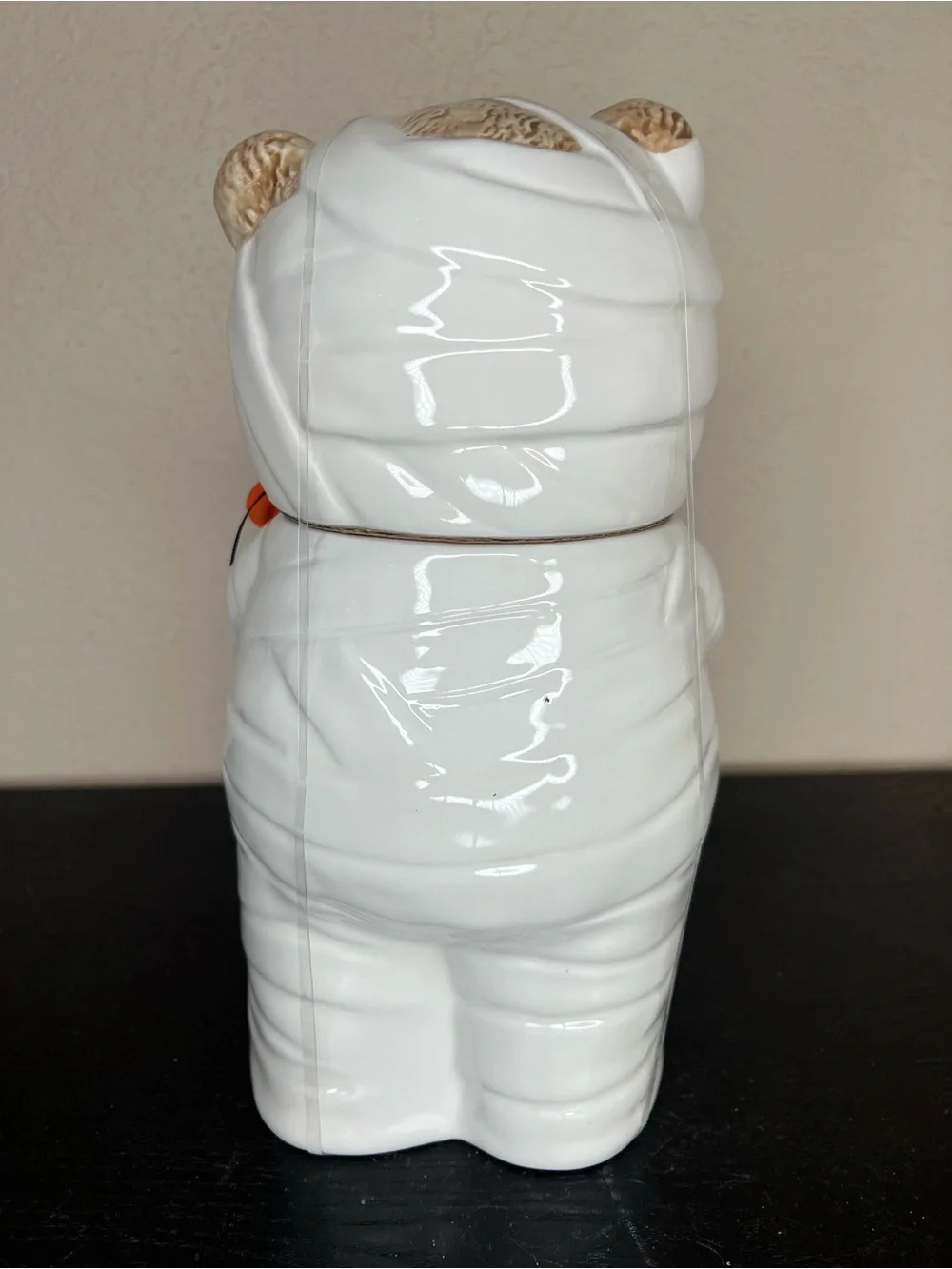 NEW Creepy Critter Halloween Mummy Bear with Pumpkin Ceramic Cookie Jar